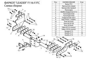 Фаркоп Ford Transit 06-14 FA фургон рама и крюк-шар, 50мм 12967