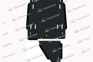 Защита КПП и РК Mitsubishi Pajero III 2 части all 2000-2006 1799